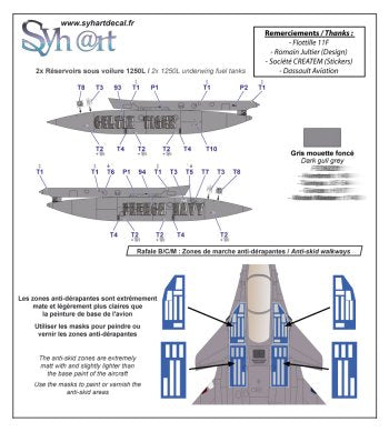 Syhart Decal SY72126 1:72 Dassault Rafale M #44 "Celtix Tiger