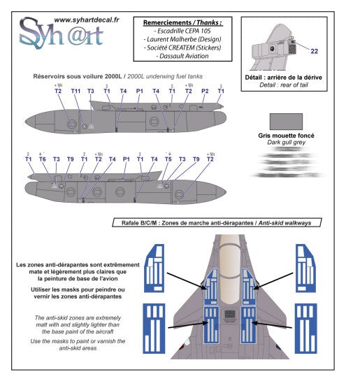 Syhart Decal SY72128 1:72 Rafale M 100 Years Arrested Landing