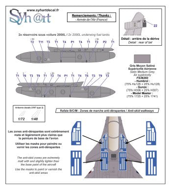 Syhart Decal SY72131 1:72 Dassault Rafale B 4-IA "100 years SPA167