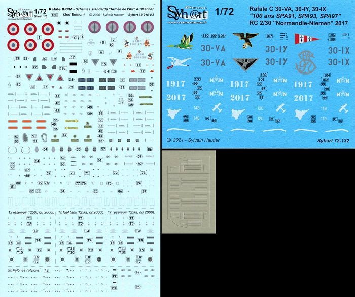 Syhart Decal SY72132 Rafale C 100 Years SPA 93/97/91 1:72
