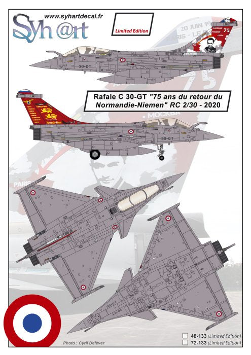 Syhart Decal SY72133 1:72 Rafale C 75 Years Normandie-Niemen