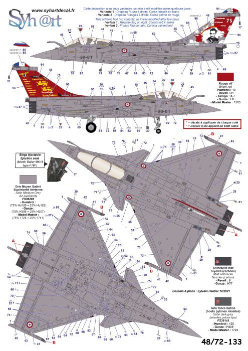 Syhart Decal SY72133 1:72 Rafale C 75 Years Normandie-Niemen
