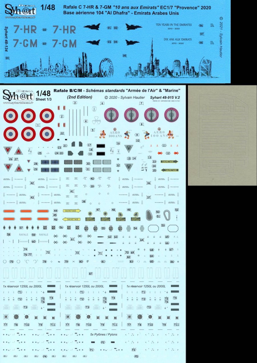 Syhart Decal SY72134 Rafale C 10 Years in UAE EC 1/7 1:72