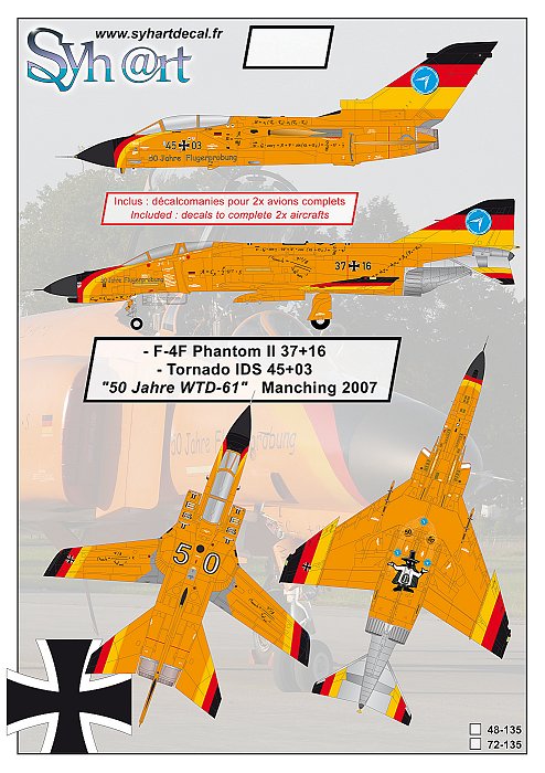 Syhart Decal SY72135 F-4F & Tornado 50 Jahre WTD-61 1:72