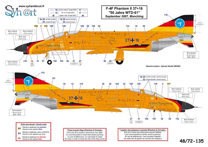 Syhart Decal SY72135 F-4F & Tornado 50 Jahre WTD-61 1:72