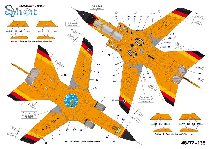Syhart Decal SY72135 F-4F & Tornado 50 Jahre WTD-61 1:72