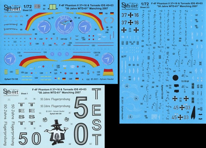 Syhart Decal SY72135 F-4F & Tornado 50 Jahre WTD-61 1:72