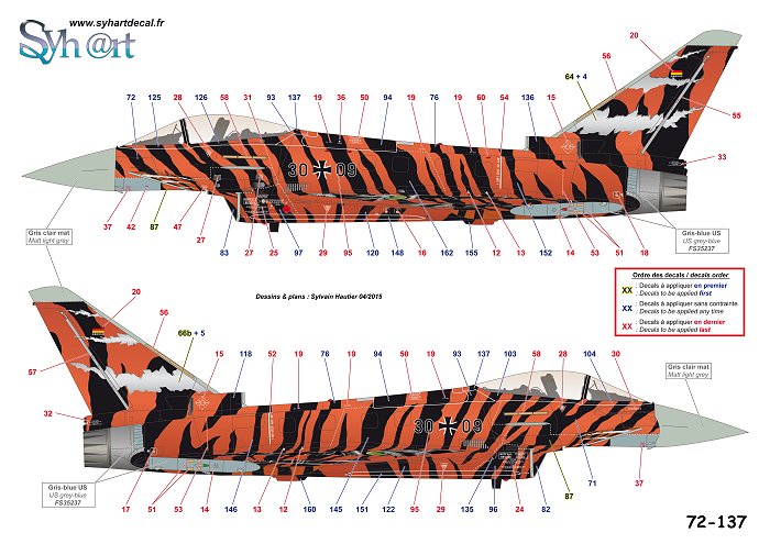 Syhart Decal SY72137 1:72 Eurofighter Typhoon 30+09 "Bronze Tiger