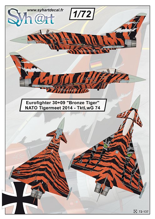 Syhart Decal SY72137 1:72 Eurofighter Typhoon 30+09 "Bronze Tiger