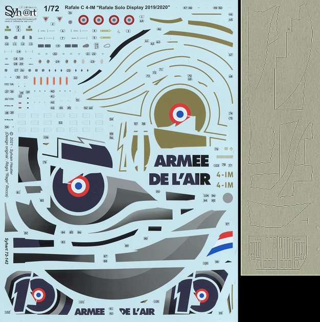 Syhart Decal SY72142 1:72 Dassault Rafale C 4-IM "10 years Rafale Solo Display"