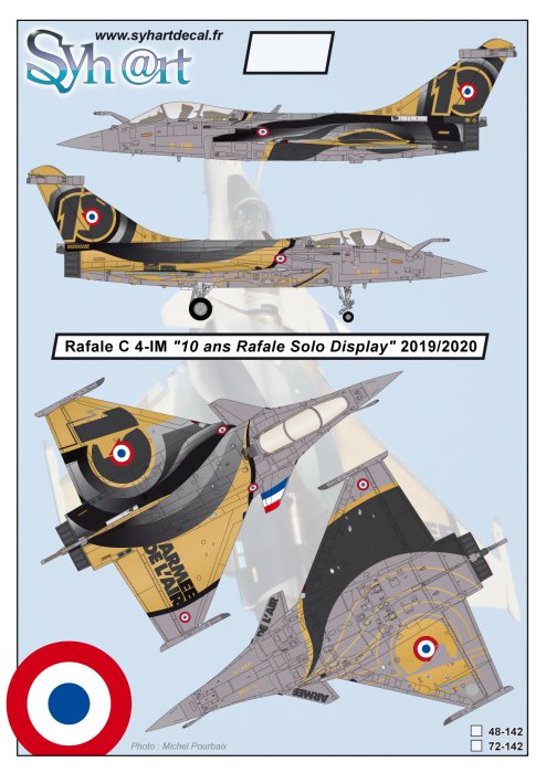Syhart Decal SY72142 1:72 Dassault Rafale C 4-IM "10 years Rafale Solo Display"