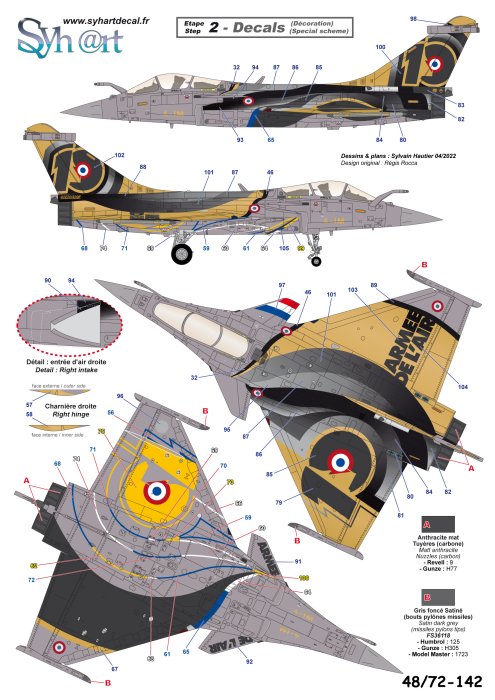 Syhart Decal SY72142 1:72 Dassault Rafale C 4-IM "10 years Rafale Solo Display"