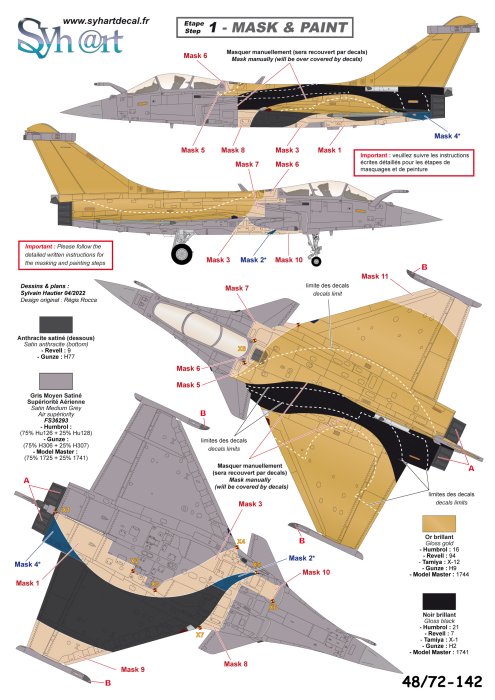 Syhart Decal SY72142 1:72 Dassault Rafale C 4-IM "10 years Rafale Solo Display"