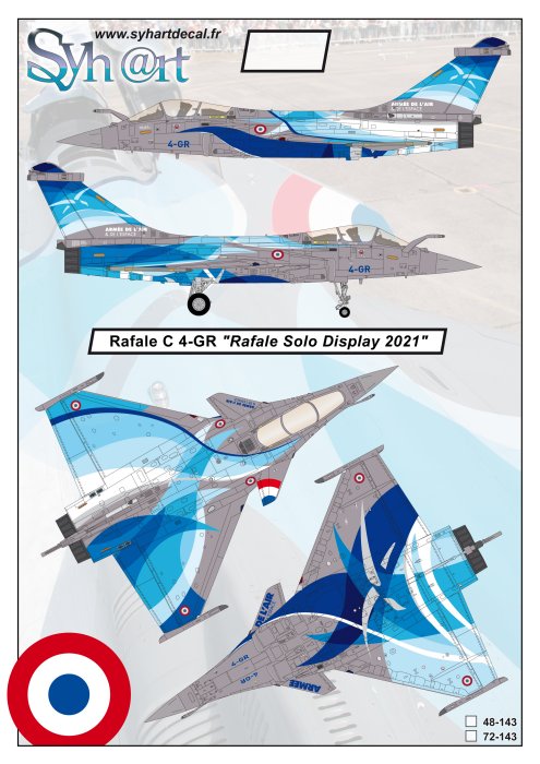 Syhart Decal SY72143 Rafale C Solo Display 2021 1:72