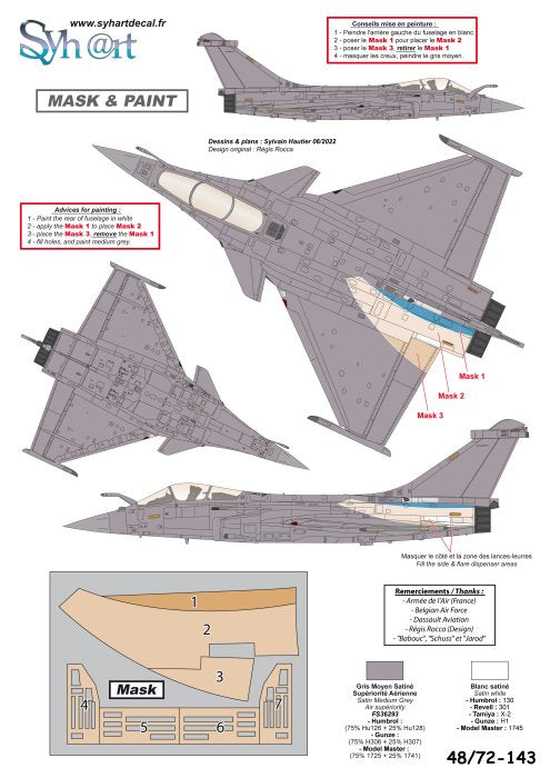 Syhart Decal SY72143 Rafale C Solo Display 2021 1:72