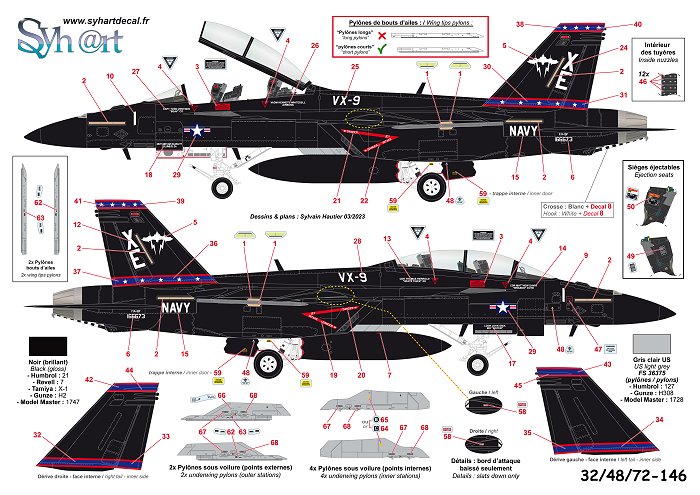 Syhart Decal SY72146 1:72 Boeing F/A-18F Super Hornet 166673 "Vandy One" VX-9