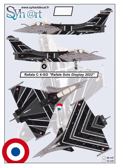 Syhart Decal SY72147 1:72 Dassault Rafale C 4-GO "Rafale Solo Display 2022"