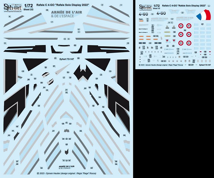 Syhart Decal SY72147 1:72 Dassault Rafale C 4-GO "Rafale Solo Display 2022"
