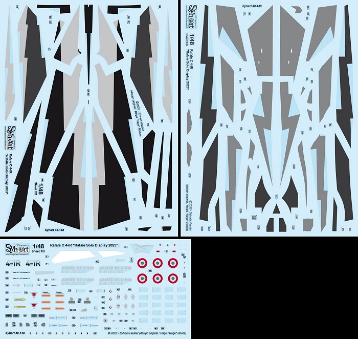 Syhart Decal SY72148 1:72 Dassualt Rafale C 4-IR "Rafale Solo Display 2023"