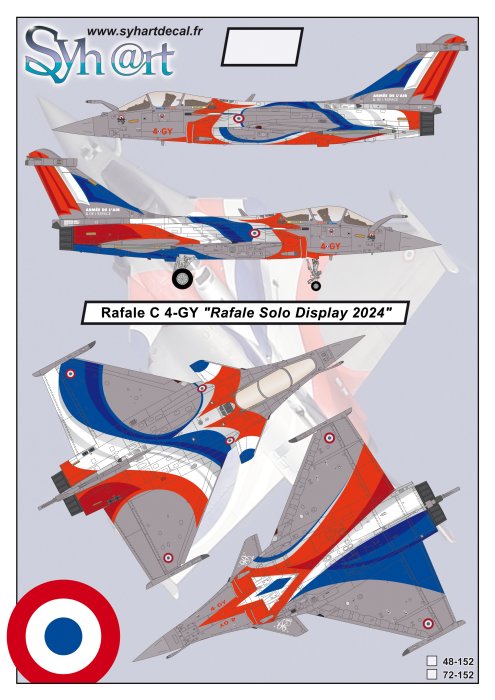Syhart Decal SY72152 1:72 Dassault Rafale C 4-GY "Rafale Solo Display 2024"