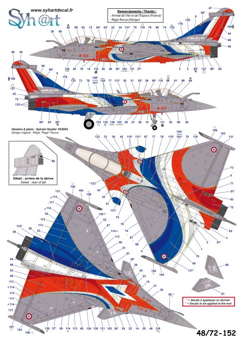 Syhart Decal SY72152 1:72 Dassault Rafale C 4-GY "Rafale Solo Display 2024"