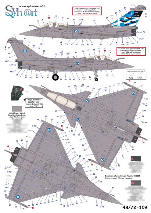 Syhart Decal SY72159 Rafale EG Ramstein Flag 2024 HAF 1:72