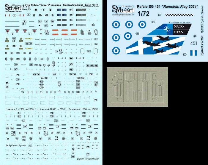 Syhart Decal SY72159 Rafale EG Ramstein Flag 2024 HAF 1:72