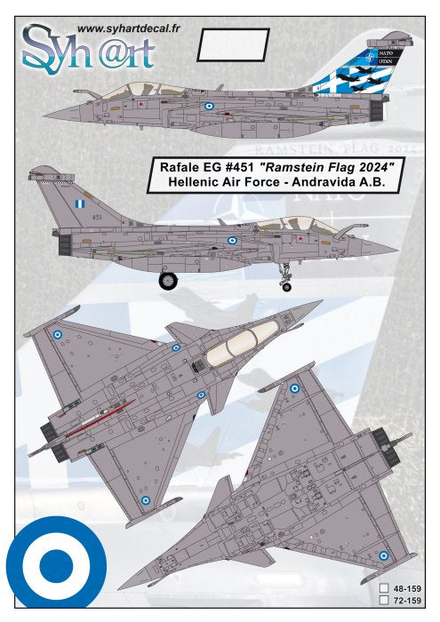 Syhart Decal SY72159 Rafale EG Ramstein Flag 2024 HAF 1:72