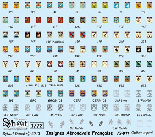 Syhart Decal SY72911 1:72 French Fleet Air Arm badges