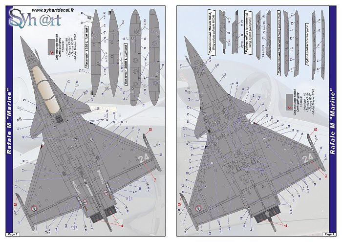 Syhart SY72915V2 1:72 Rafale B/C/M standard markings (AdA & Navy)