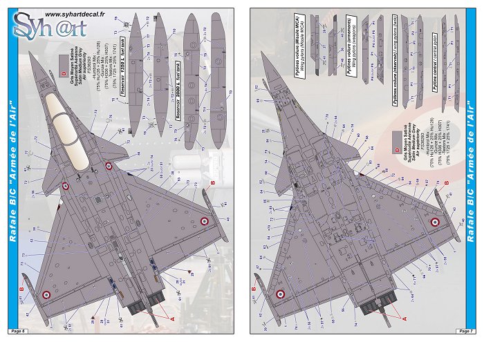 Syhart SY72915V2 1:72 Rafale B/C/M standard markings (AdA & Navy)