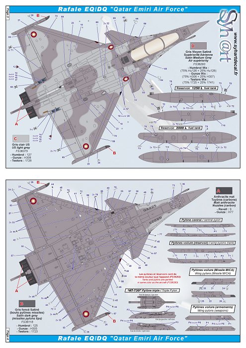 Syhart Decal SY72918 1:72 Dassault Rafale "Export versions"
