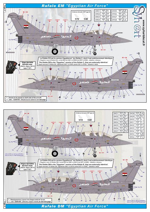 Syhart Decal SY72918 1:72 Dassault Rafale "Export versions"
