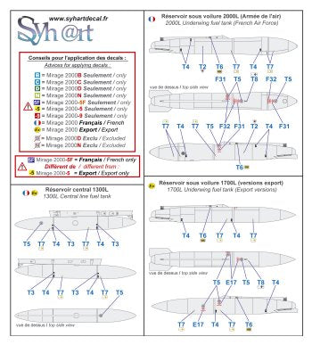 Syhart Decal SY72919 1:72 Dassault_Mirage 2000 "Stencils"