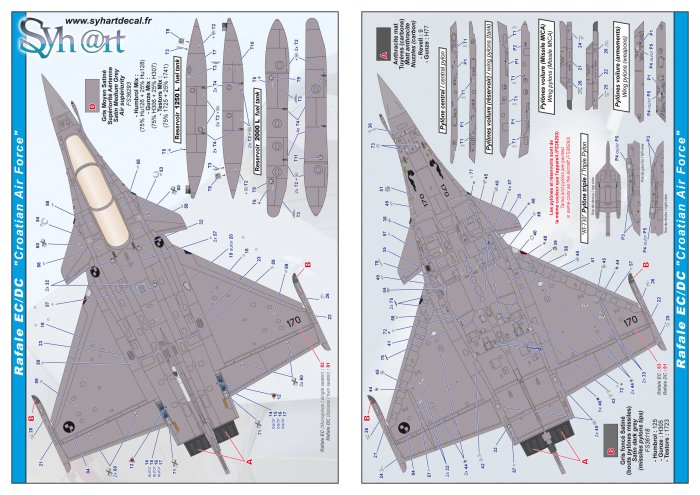 Syhart Decal SY72921 1:72 Dassault Rafale "Export versions"