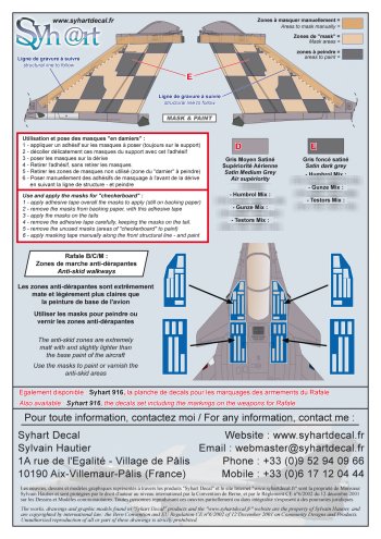 Syhart Decal SY72921 1:72 Dassault Rafale "Export versions"