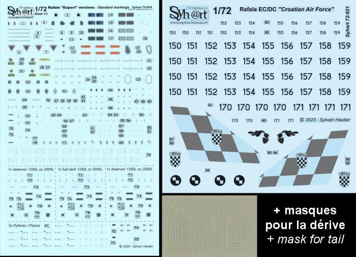 Syhart Decal SY72921 1:72 Dassault Rafale "Export versions"