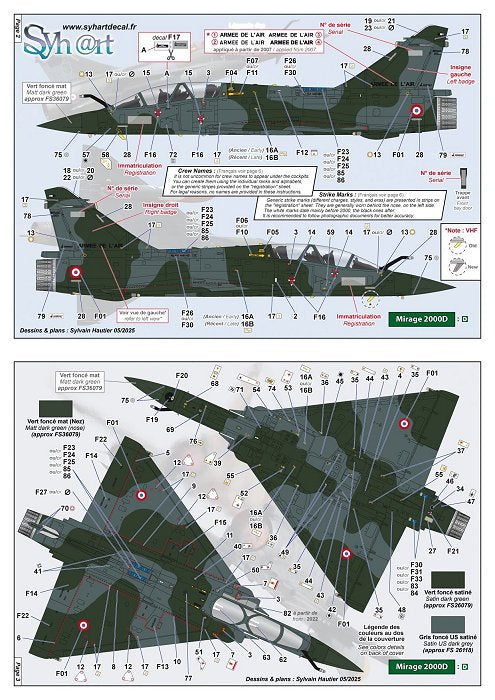 Syhart Decal SY72923 1:72 Dassault_Mirage 2000 "standard"