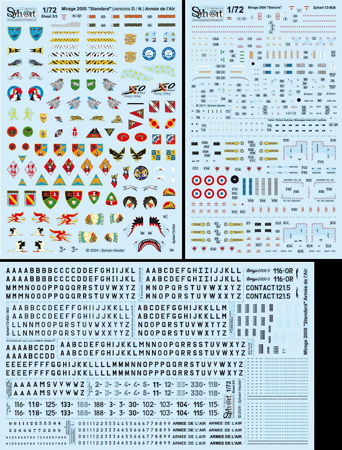 Syhart Decal SY72923 1:72 Dassault_Mirage 2000 "standard"