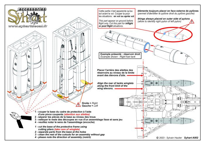 Syhart Decal SYA002-48 1:48 2000L fuel tanks for Mirage 2000