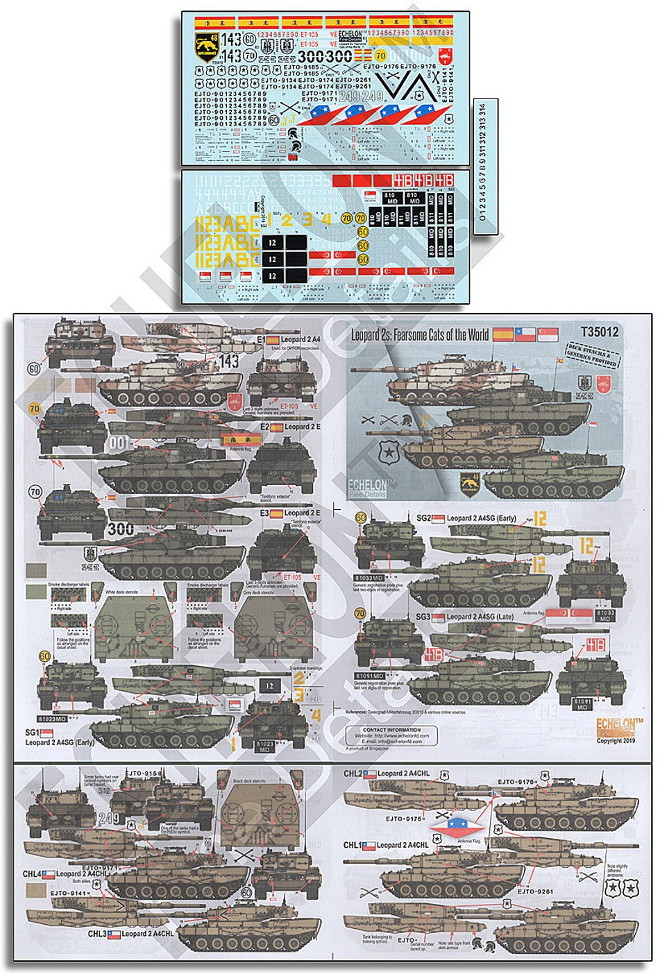 Echelon FD T35012 1:35 Leopard 2s: Fearsome Cats of the World
