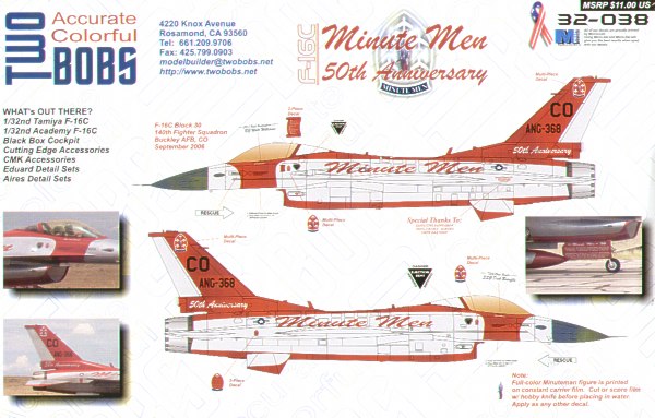 Two Bobs TB32038 1:32 Lockheed-Martin F-16C Block 30