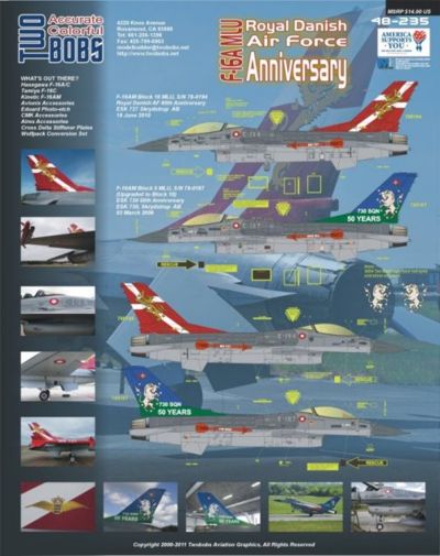 Two Bobs TB48235 F-16MLU Royal Danish AF Anniversary Vipers 1:48