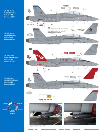Two Bobs TB48246 F/A-18C/D Miramar MAGTF Hornets VMFA 1:48