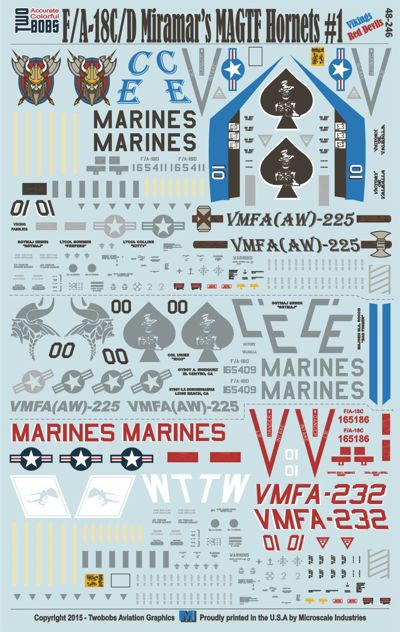 Two Bobs TB48246 F/A-18C/D Miramar MAGTF Hornets VMFA 1:48