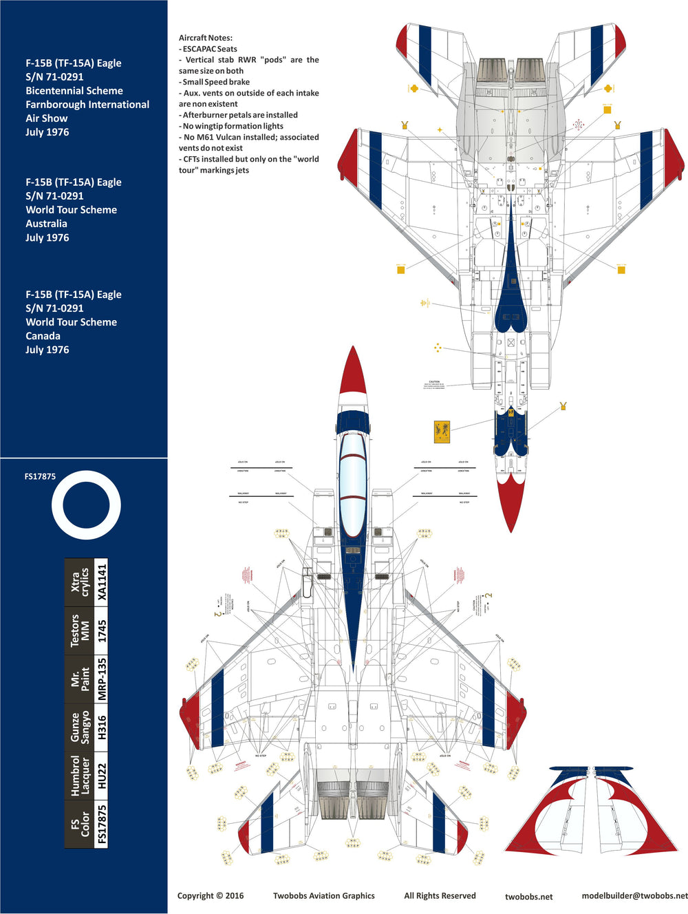 Two Bobs TB48253 1:48 McDonnell TF-15A Bicentennial Eagles