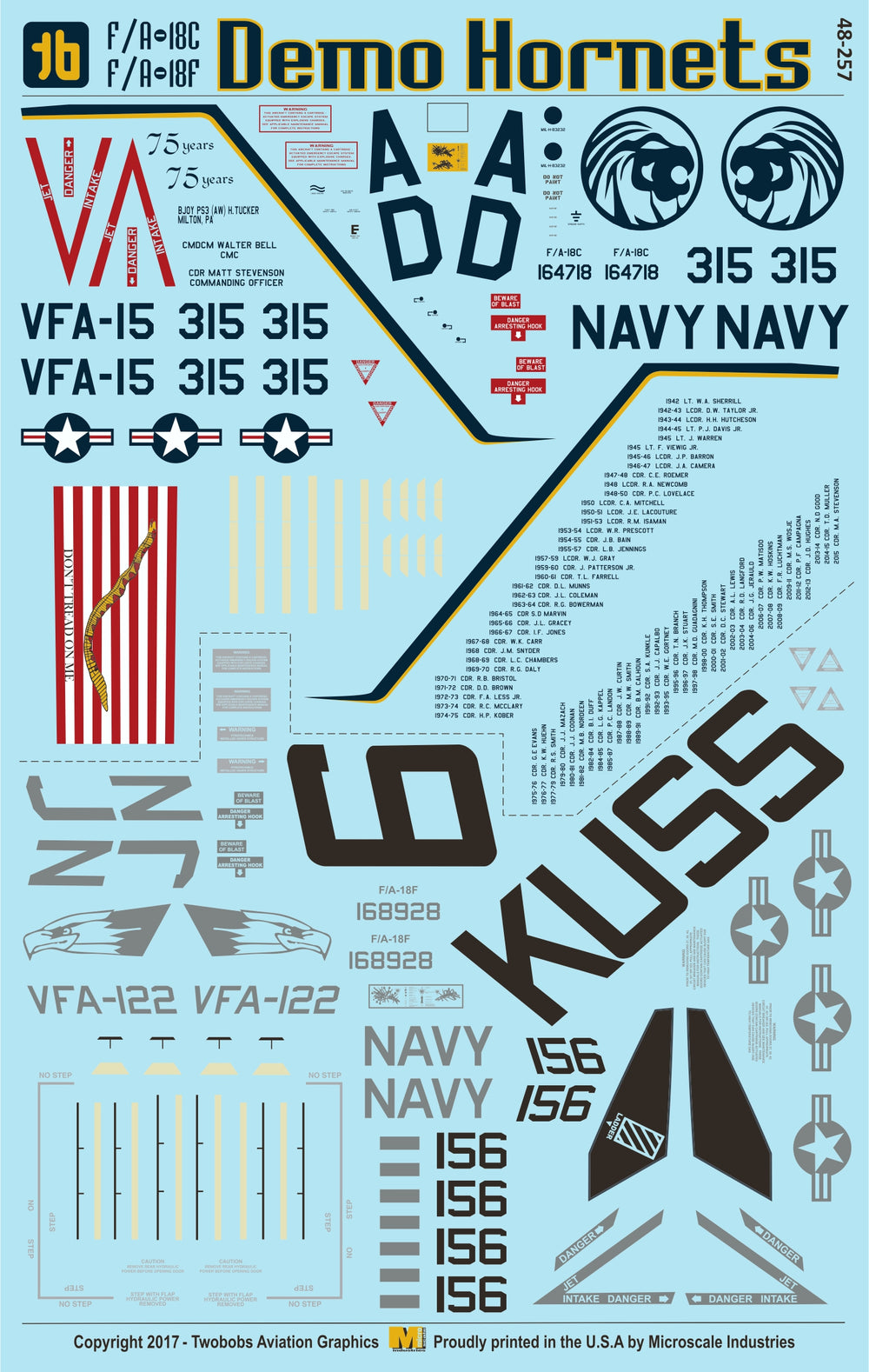 Two Bobs TB48257 1:48 McDonnell-Douglas F/A-18C-F/A-18F Demo Hornets Two U.S