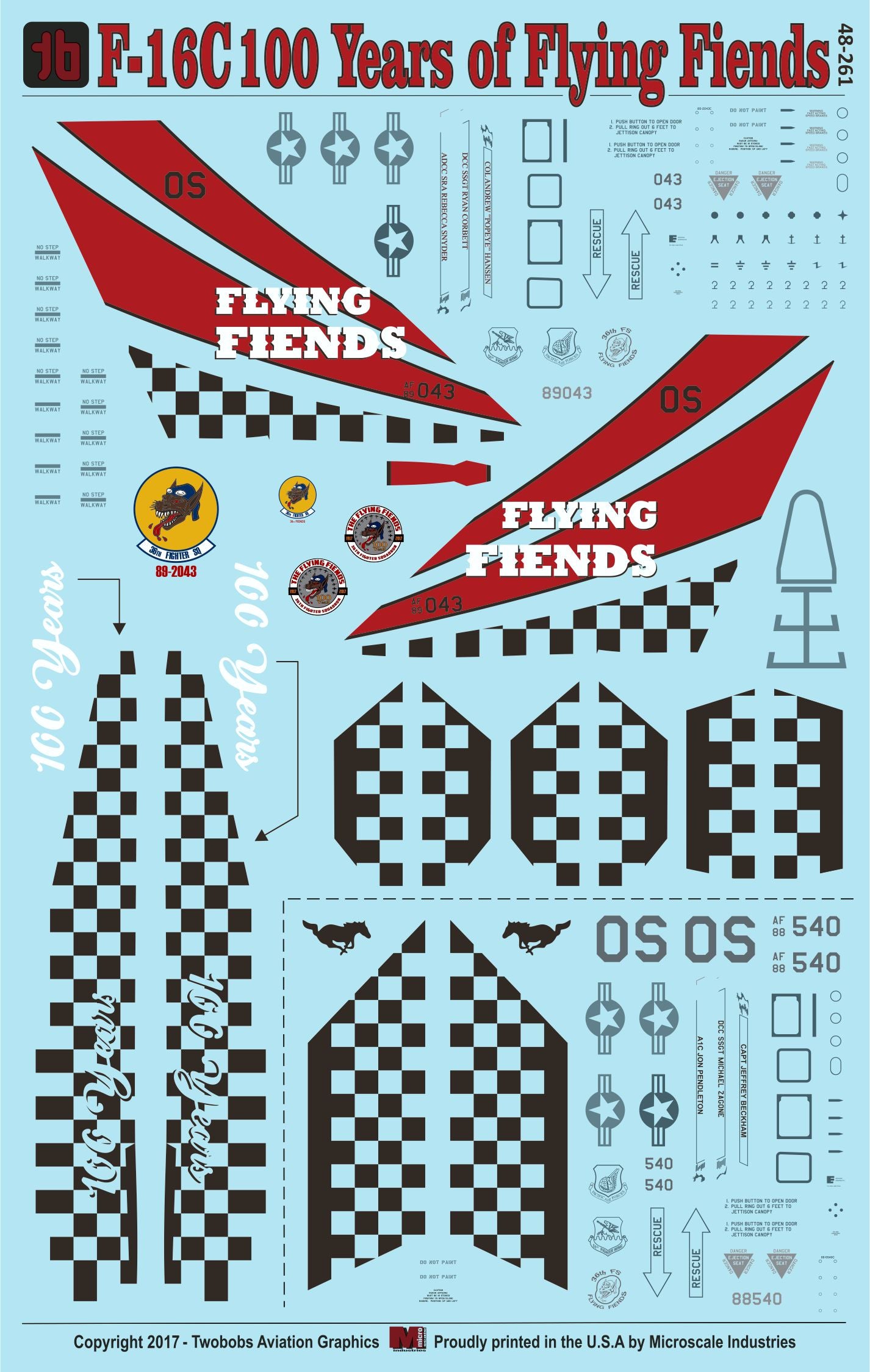 Two Bobs TB48261 1:48 Lockheed-Martin F-16C 100 Years of Flying Fiends