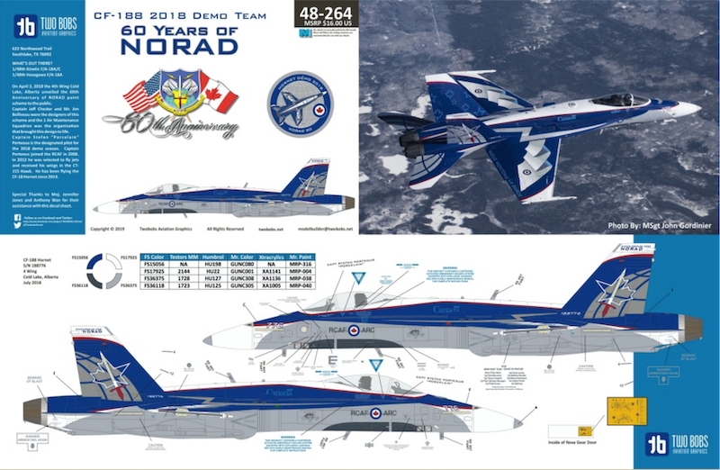 Two Bobs TB48264 1:48 McDonnell-Douglas CF-188 60 Years of NORAD Demo Hornet