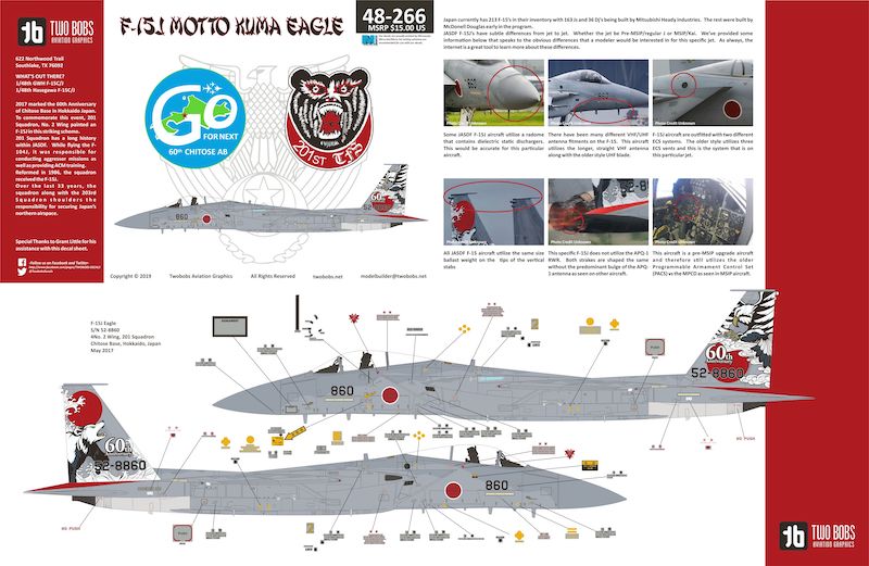 Two Bobs TB48266 F-15J Motto Kuma Eagles 60th Anniversary 1:48